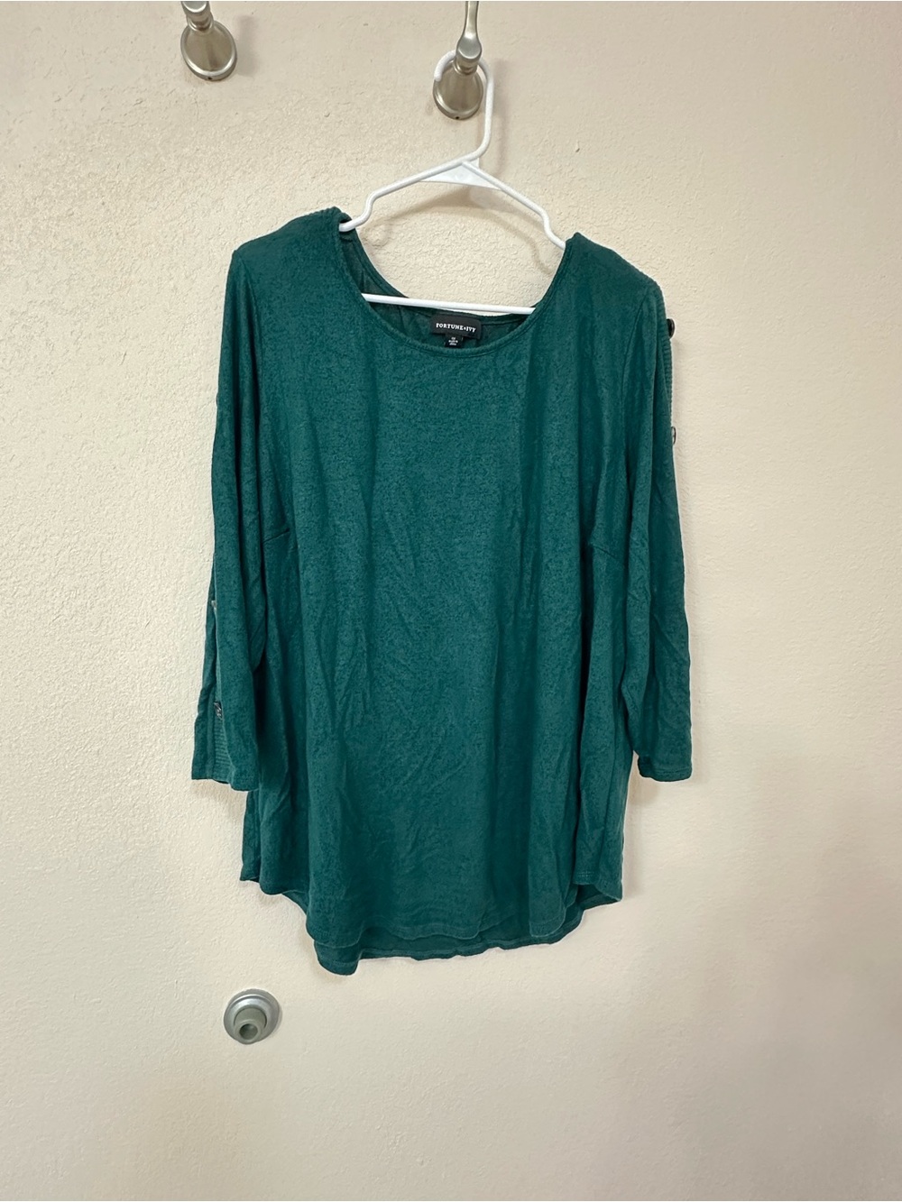 Fortune + Ivy Forest Green 3/4-Sleeve Knit Top